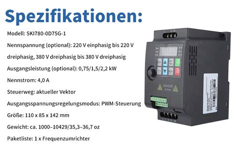 Vfd Inverter Frequenzumrichter Mini Ski Vfd Phasen Wechselstrom