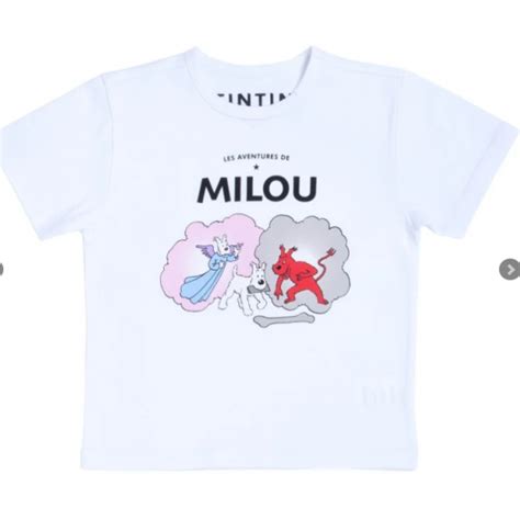 T Sirt Enfant Blanc Milou Mi Ange Mi D Mon