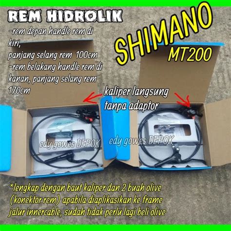 Jual Rem Hidrolik Shimano Mt Satu Set Depan Belakang Hydraulic Brake