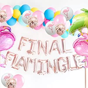 JeVenis Set Of 20 Rose Gold Final Flamingle Balloons Flamingo Bach