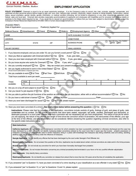 Cinemark Theatres Job Application Form Apply Online Careers