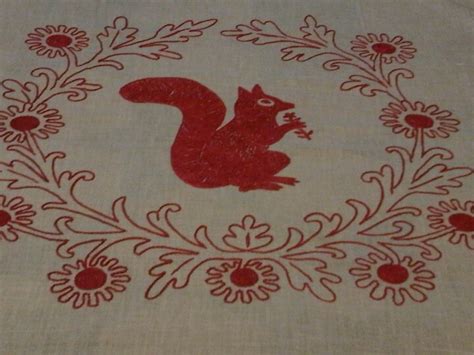 Squirrel Redwork Red Cross Stitch Redwork Cross Stitch