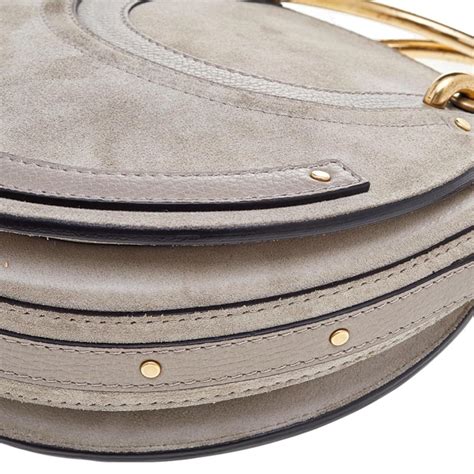 Chloe Beige Leather And Suede Small Pixie Round Crossbody Bag At 1stDibs