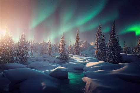 Premium Photo | Aurora borealis on night sky