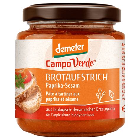 Campo Verde Bio Demeter Brotaufstrich Paprika Sesam G Bei Rewe