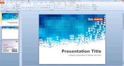 Free Pixels Blue PowerPoint Template