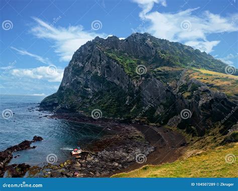 Seongsan Ilchulbong Volcanic Crater Landscape Stock Image - Image of ...