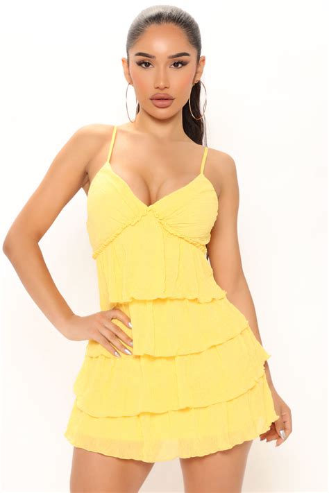 Sweet Daydream Mini Dress Yellow Fashion Nova Dresses Fashion Nova