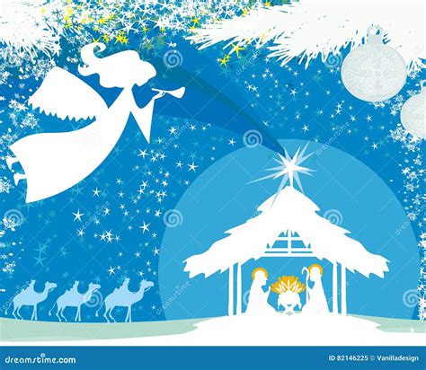 Cena Religiosa Da Natividade Do Natal Ilustra O Do Vetor Ilustra O