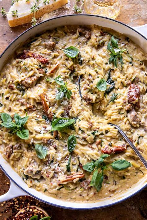 One Pot Creamy Sun Dried Tomato Orzo Half Baked Harvest