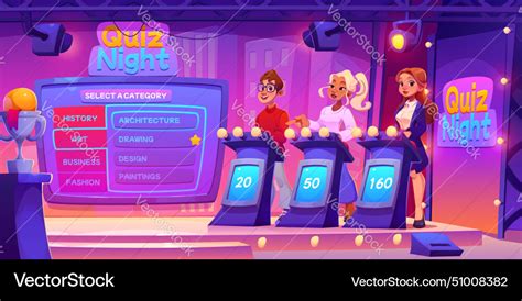 Tv quiz contest game show in studio with stage Vector Image