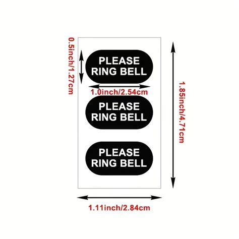 Please Ring Bell Pvc Doorbell Signage Boards 10x7cm 3m Sticker