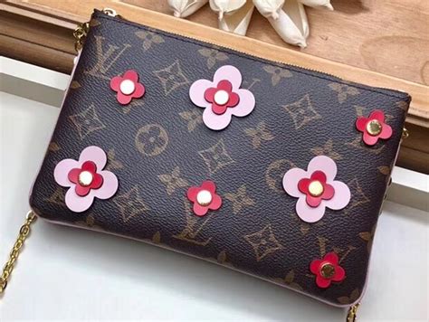 Louis Vuitton Monogram Canvas Blooming Flowers Pochette Double Zip Bag