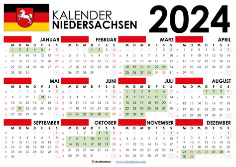 Kalender Niedersachsen Mit Ferien Feiertage By Calendarena