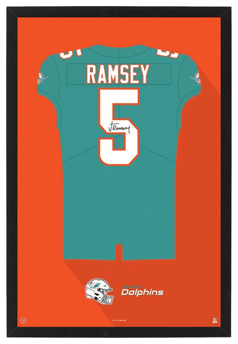 Miami Dolphins Jalen Ramsey Autographed Jersey Framed Print | Prinstant ...