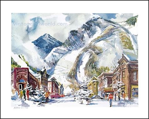 Aspen Colorado Poster By Cecile Johnson Colorado Posters Vintage Ski