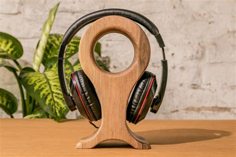 Wooden Headphone Standwood Headphone Holderwalnut Headphone Etsy Uk