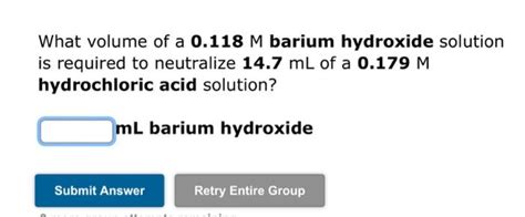 Solved An Aqueous Solution Of Barium Hydroxide Is