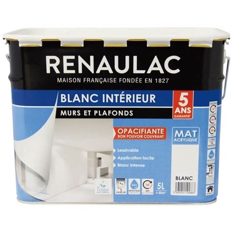 Renaulac Peinture Murs Et Plafonds Acrylique L Blanc Mat