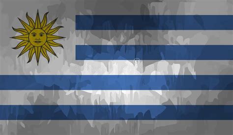 Grunge Uruguay Flag Uruguay Flag With Waving Grunge Texture Stock