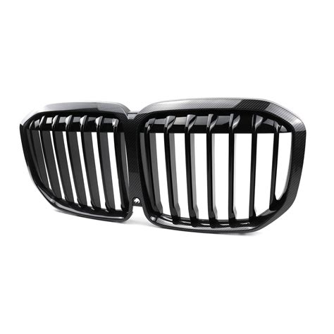 Single Slat Kidney Front Grill Carbon Look Front Bumper Kidney Grille