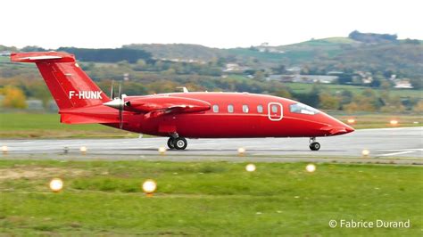 Oyonnair Piaggio P 180 Avanti II Take Off Rwy17 At St Etienne Loire