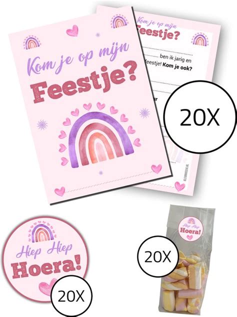 Uitnodiging Kinderfeestje Compleet Voordeelset Stuks