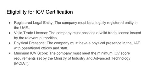 Icv Certificate Your Guide To Success In The Uae Market Ppt