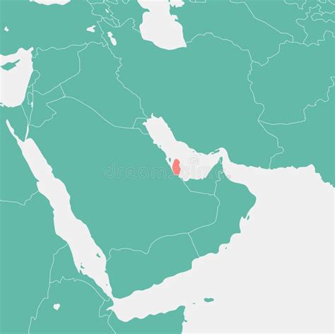 A Map Illustration of the Middle East with a Focus on Qatar Stock ...