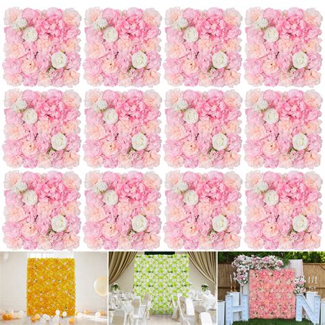 Riddsee D Flowers Wall Panel Inch Pcs Artificial Flower Wall