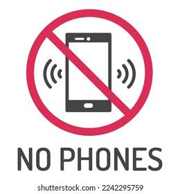 No Permission Using Phone Poster Vector Stock Vector Royalty Free