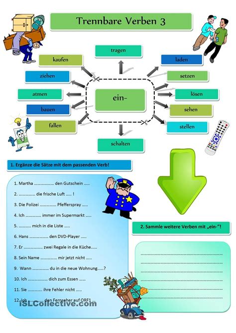 Trennbare Verben Deutsch Lernen Verben Deutsch Vokabeln