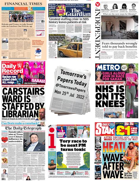 Tomorrows Papers Today On Twitter Summary Of Mondays Front Pages 25