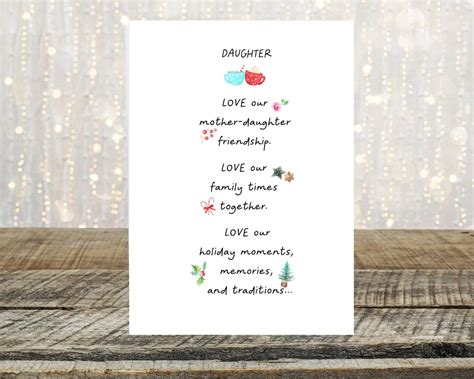 Christmas Card for Daughter, Daughter Xmas Card, Christmas Daughter ...