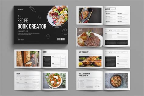 Recipe Book Creator Template Landscape - Design Cuts