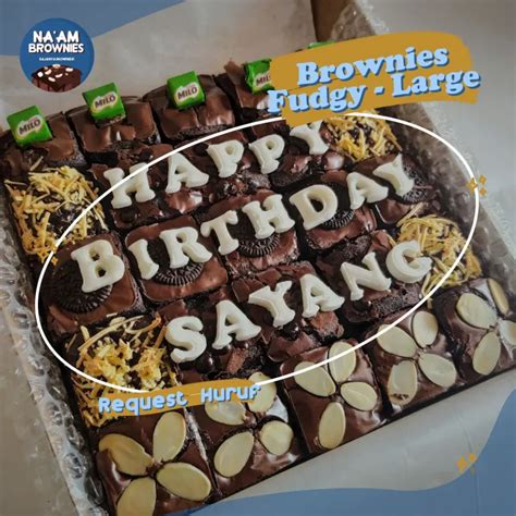 KUE BROWNIES PANGGANG CUSTOME NAMA COCOK BUAT ULANG TAHUN Lazada