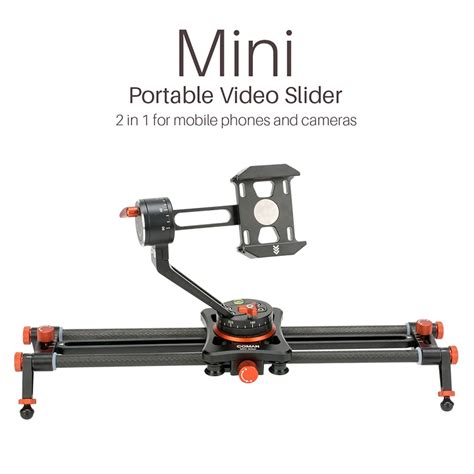 2 in 1 Mini Portable Phone Slider with Phone Holder Mount Camera Video Track Dolly Slider Rail ...