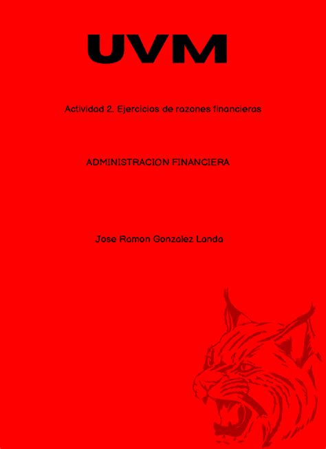 Actividad Ejercicios De Razones Financieras Uvm Actividad