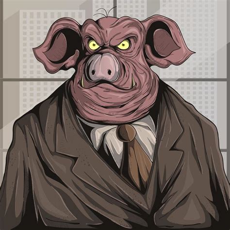 corrupt politician with pig face 12336635 Vector Art at Vecteezy