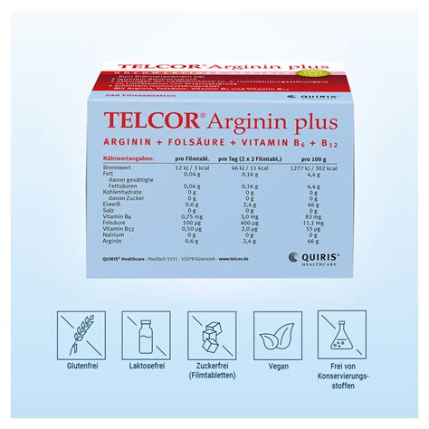 Telcor Arginin Plus Filmtabletten 60 Stück Medpex