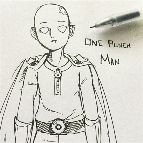 One Punch Man Pen Sketch By Animemoox On Deviantart