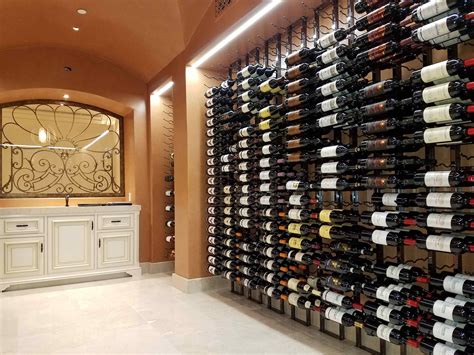 A Stunning Floor To Ceiling Metal Wine Rack Display In Irvine