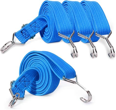 4 Pcs Adjustable Flat Bungee Straps 80 Inches Heavy Duty Bungee Cords