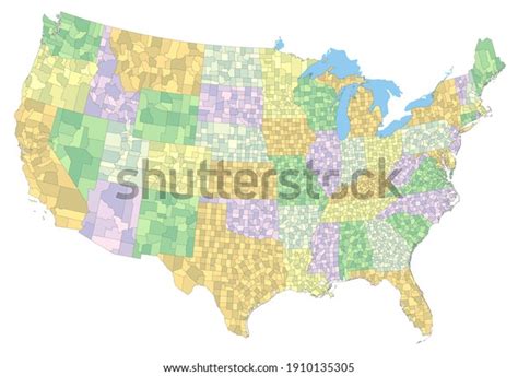 Complex Usa Political Map Every State Stock Vector (Royalty Free) 1910135305 | Shutterstock