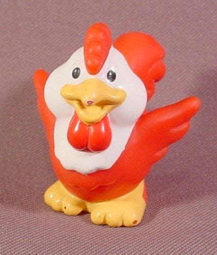 Fisher Price Little People 1997 Red Rooster With White Face Farm Animal