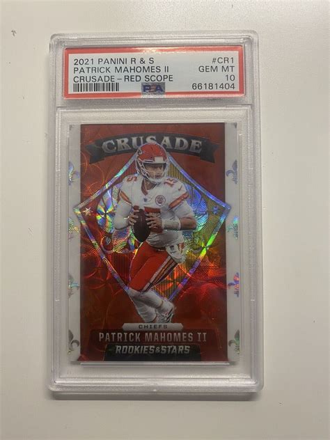 Panini NFL Rookies And Stars 2021 Patrick Mahomes Crusade Red Scope PSA