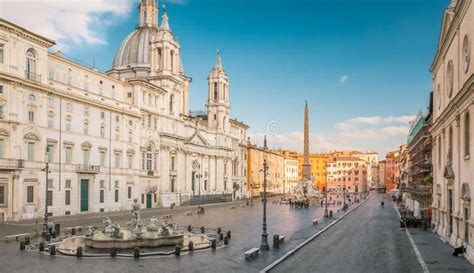 Aerial View Of Navona Square Piazza Navona In Rome Italy Stock