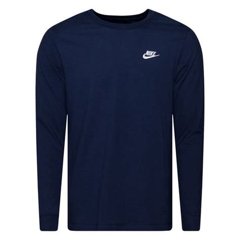 Nike T Shirt NSW Club Manches Longues Bleu Marine Blanc