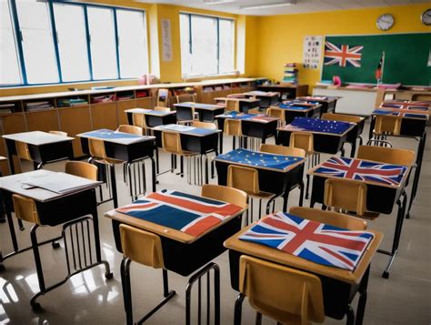 Diverse Flags Adorned In A Vibrant Classroom Setting Muse Ai