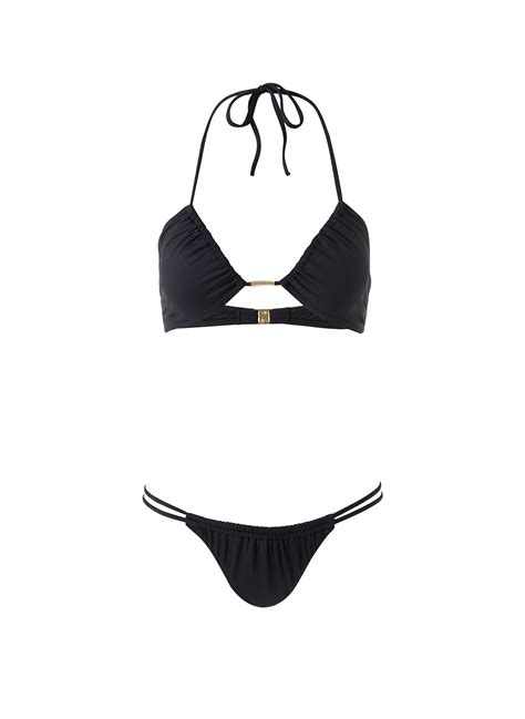 Melissa Odabash Luxor Black Ruched Over The Shoulder Bikini Official Website